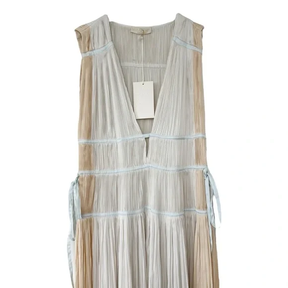 NWT Ulla Johnson Valeria Opal Plisse Satin Pleated Dress Gown Size 10 - Picture 4 of 13